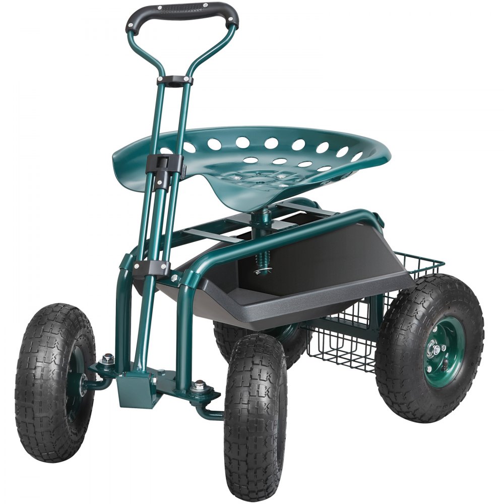 Rollsitz, Werkstattwagen aus Stahl, belastbar bis 136kg, Gartenwagen mit 25cm Griff und 45-54cm höhenverstellbarem Sitz, Rollwagen, 30PSI Reifendruck, Arbeitssitz, Gartensitz, grün Rollsitz, Werkstattwagen aus Stahl, belastbar bis 136kg, Gartenwagen mit 25cm Griff und 45-54cm höhenverstellbarem Sitz, Rollwagen, 30PSI Reifendruck, Arbeitssitz, Gartensitz, grün