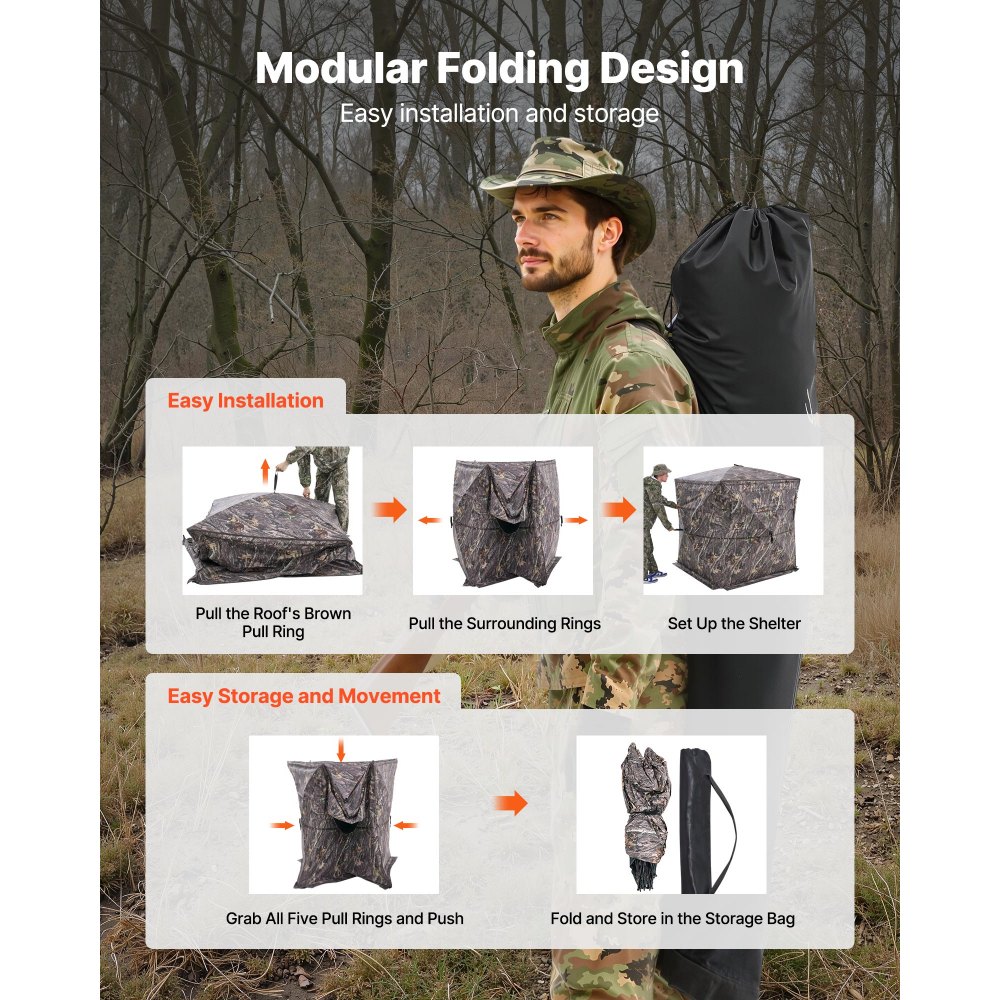 Tente de chasse, cachette de chasse pour 4 à 5 personnes, panneaux de fond transparents avec sac de transport, tente de camouflage robuste avec porte et fenêtre à fermeture éclair silencieuse, abri de chasse pour moutons, cerfs et lapins Tente de chasse, cachette de chasse pour 4 à 5 personnes, panneaux de fond transparents avec sac de transport, tente de camouflage robuste avec porte et fenêtre à fermeture éclair silencieuse, abri de chasse pour moutons, cerfs et lapins
