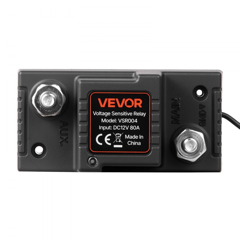 Dual Battery Disconnect Relay Kit, 12V 80A 0.6m 13.3mm² (6AWG) VSR Voltage Sensitive Relay with Voltmeter LCD Screen Battery Isolator Switch Compatible with Lead Acid Batteries for UTV ATV