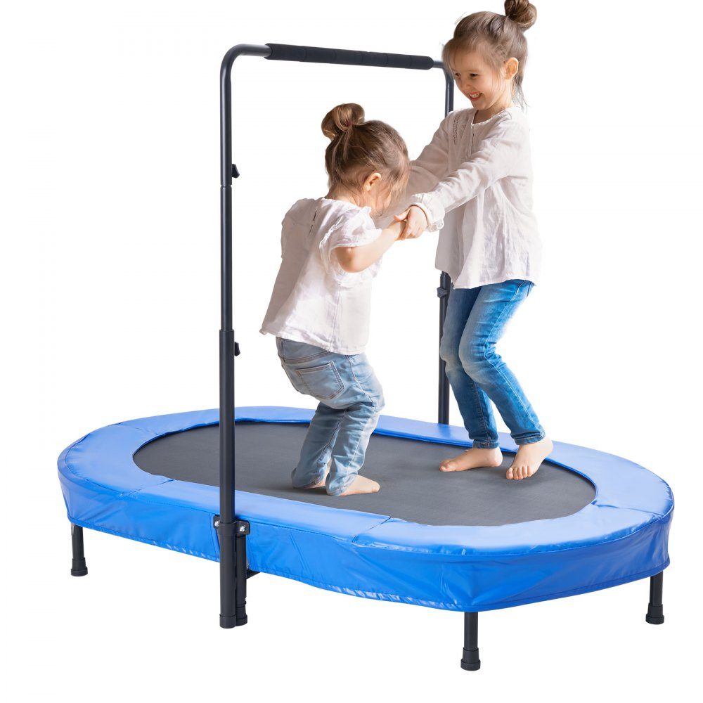 Kids Trampoline Indoor/Outdoor Trampoline, Foldable Mini Trampoline with Handle, Rebounder Trampoline, Garden Trampoline for Toddlers, Birthday Gift for Kids Ages 3 and Up for Fun, Blue