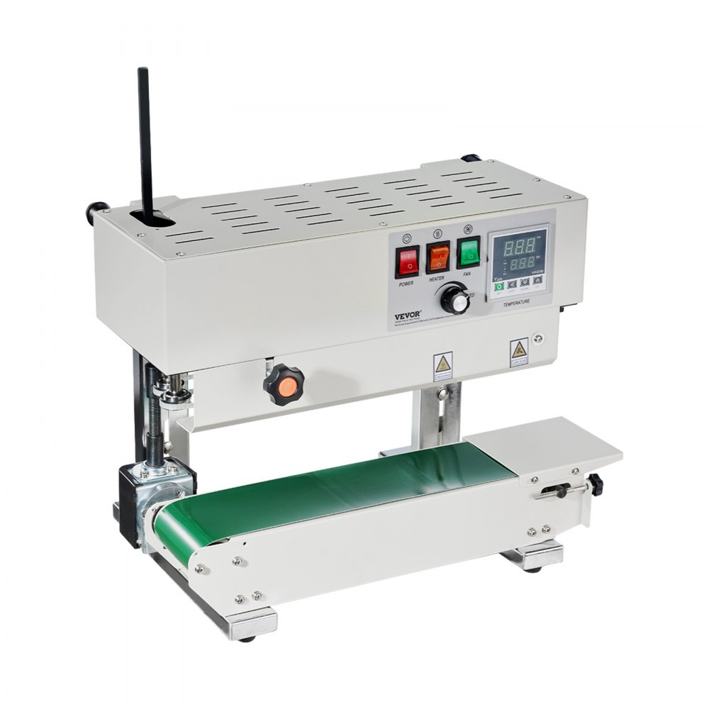 Continuous bag band sealing machine, 0.24-0.47 inch/6-12mm sealing width, vertical band sealing machine with digital temperature control, carbon steel bag sealer for 0.02-0.8mm thick plastic bag films Continuous bag band sealing machine, 0.24-0.47 inch/6-12mm sealing width, vertical band sealing machine with digital temperature control, carbon steel bag sealer for 0.02-0.8mm thick plastic bag films