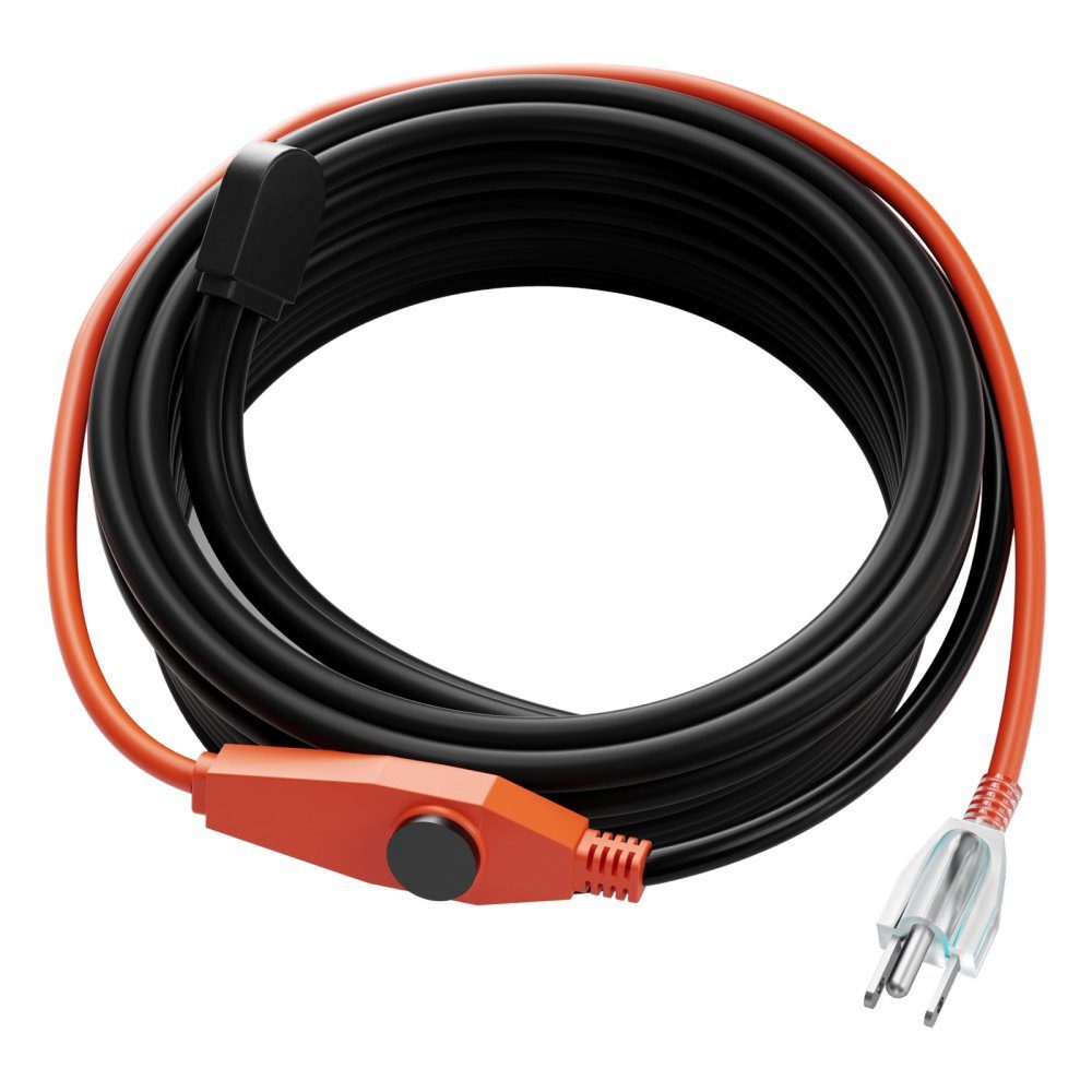 Câble chauffant pour tuyaux 25 m 23 W/m Ruban chauffant pour tuyaux avec thermostat intégré Le câble chauffant pour tuyaux d'eau protège les tuyaux en PVC, les tuyaux en métal et en plastique du gel
