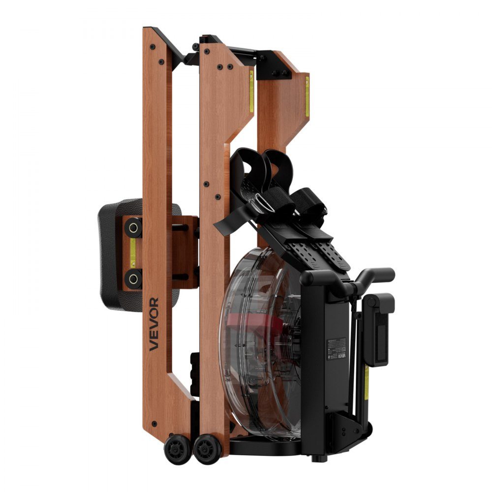 Rowing Machine 6 Level Quiet Resistance, Foldable Wooden Water Rowing Machine mit 14-l-Wassertank and LCD Monitor, Bluetooth App Compatible, 158kg Weight Capacity, Immersive Rowing Machine
