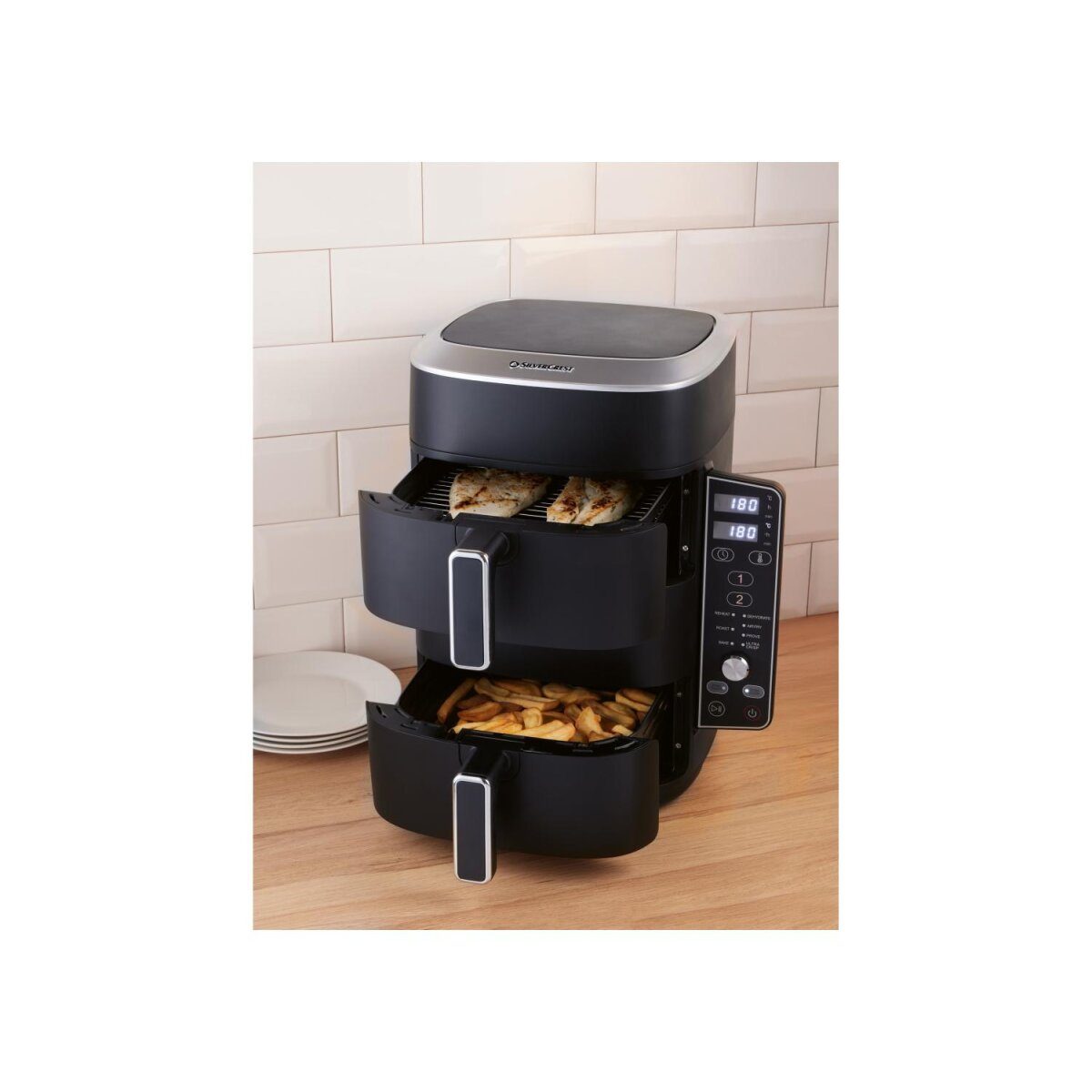 SILVERCREST® Turm-Luftfritteuse »SHFDV 2470 A1«, 2x 4,75 l