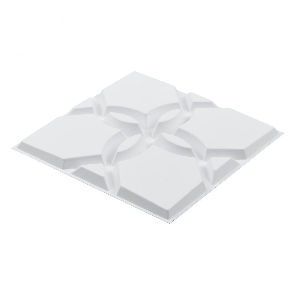 3D-Wandpaneele, 33er-Set, 30 x 30 cm, PVC-Wandpaneele in modernem, minimalistischem Blumendesign, Wanddekoration, Inneneinrichtung für Schlafzimmer, Wohnzimmer und Spielzimmer, Mattweiß
