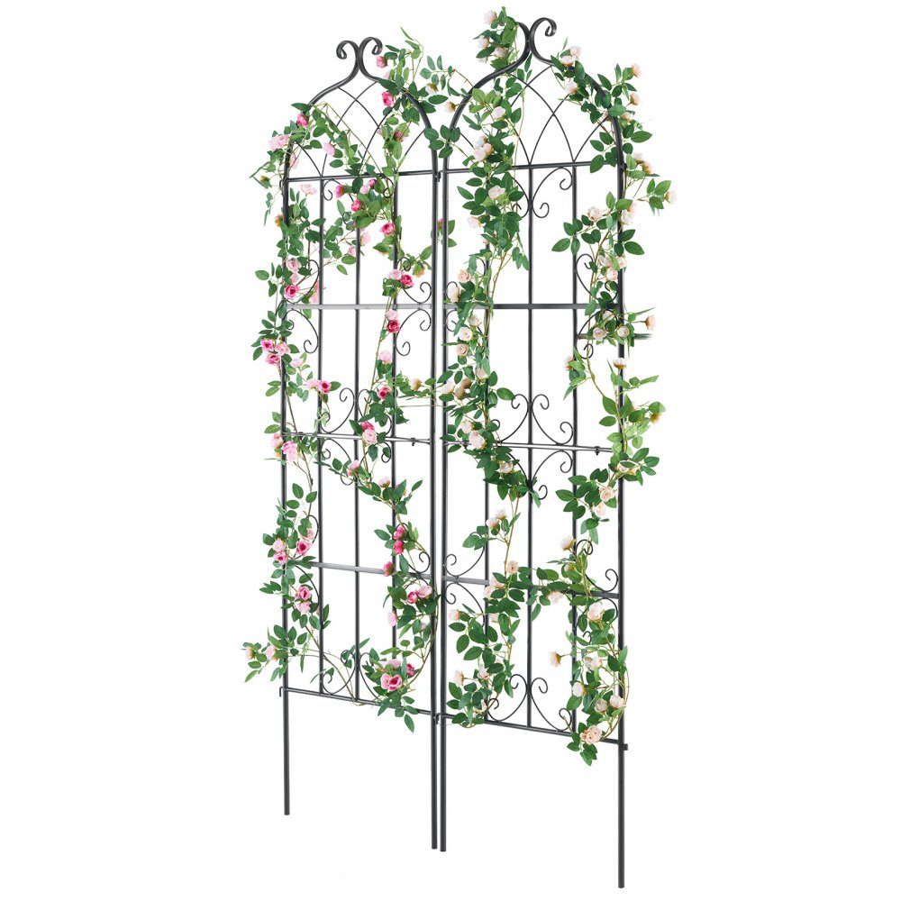 Trellis for Climbing Plants, 51x180 cm, Trellis, Set of 2, Rustproof Metal Trellis for Garden Flowers, Trellis for Roses, Cucumber Support, Decorative Clematis Trellis for Courtyards and Lawns