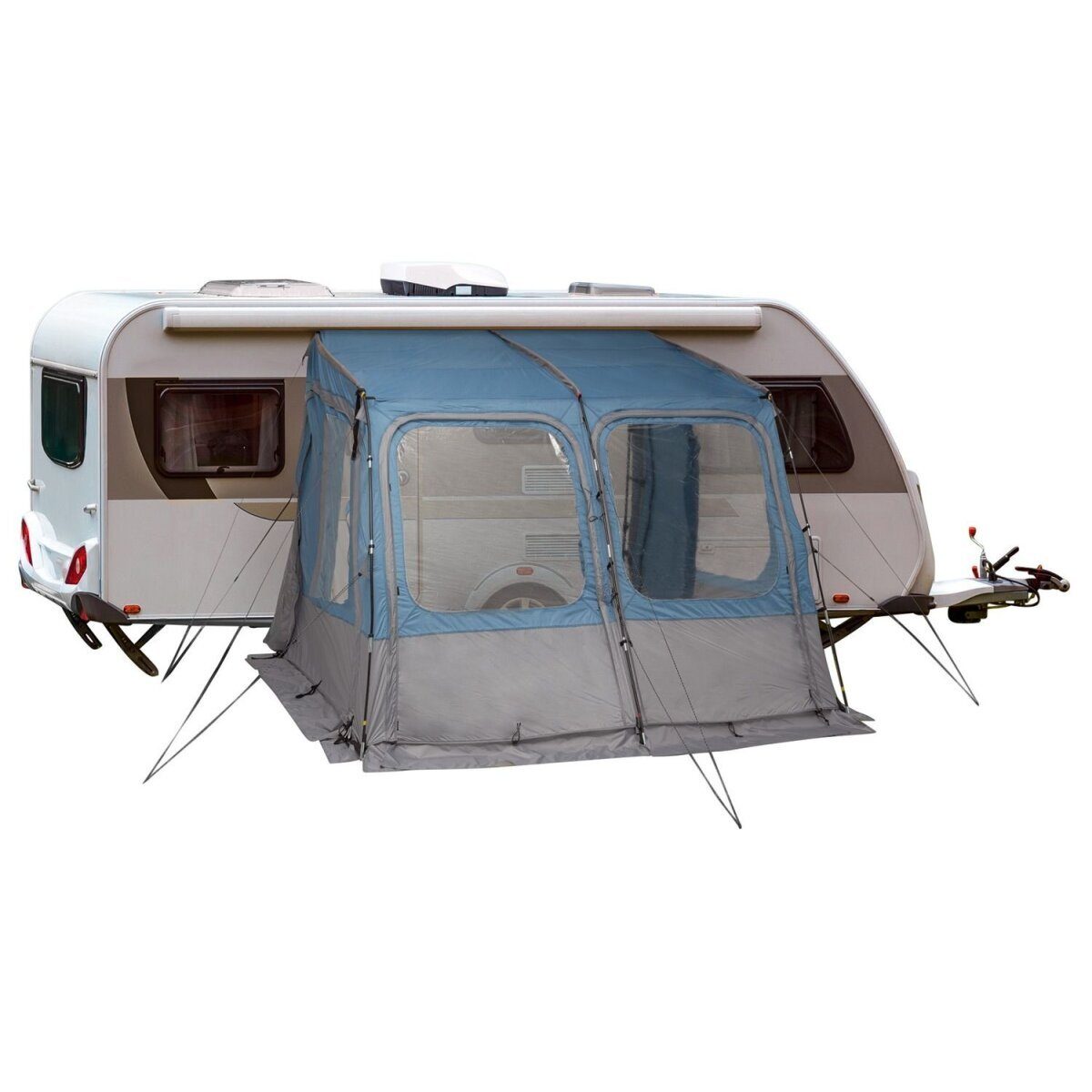 CRIVIT® Caravan-Teilmarkise, mit Panoramafenster, blickdichte Vorhänge