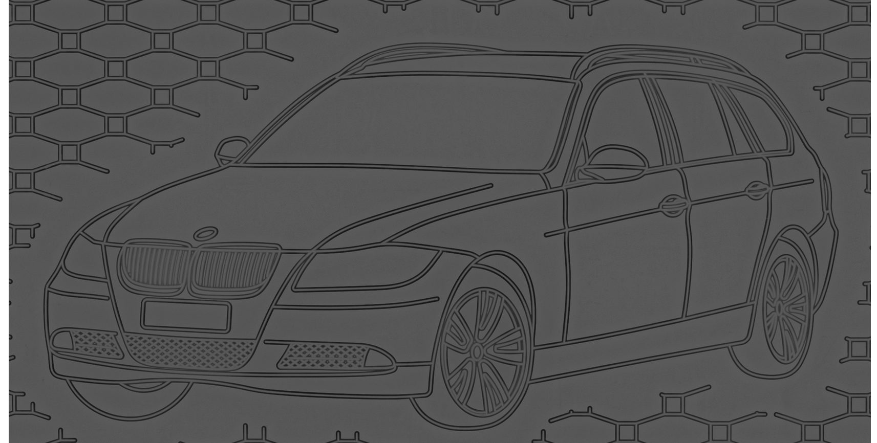 Bac de coffre exclusif VIP pour BMW 3 E91 Touring 2004-2011, motif de bac de coffre en caoutchouc