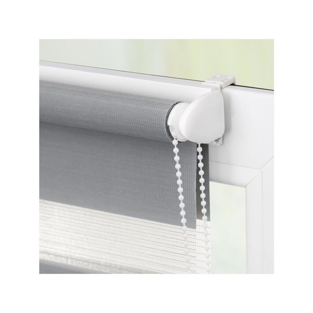 Lichtblick Klemmfix Duo-Rollo, Sonnen- und Sichtschutz, Lichtregulierung, ohne Bohren, grau, 75 cm, 150 cm