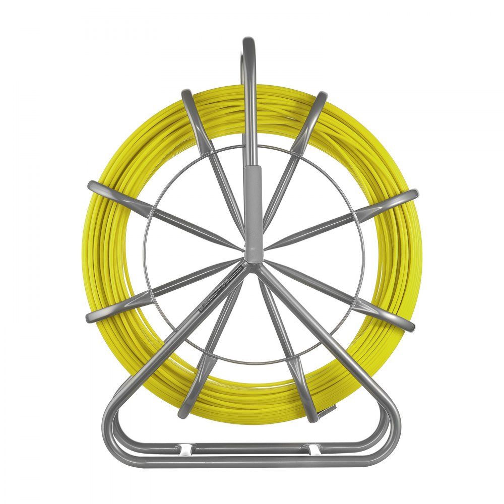 Fiberglas-Kabelrad 100 m Ø6,3 mm Fiberglasstab, Fischband mit Ständer, Kabeleinzugshilfe mit Markierungen, Kabeleinfädler, Kabelzieher für Wände & Elektroinstallationsrohre, nicht leitend