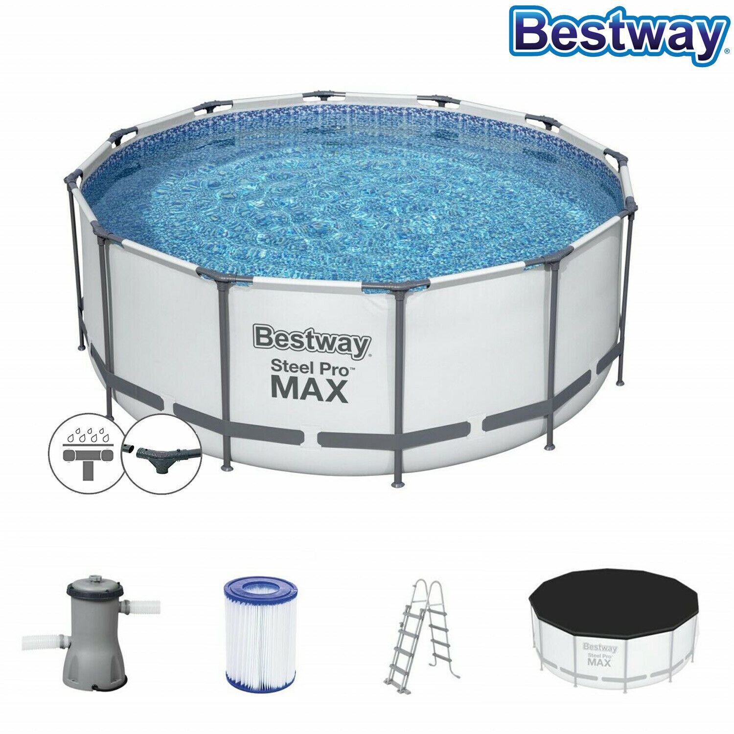 Kit de démarrage pour piscine Bestway Steel Pro Max 366 x 122 cm Kit de démarrage pour piscine Bestway Steel Pro Max 366 x 122 cm
