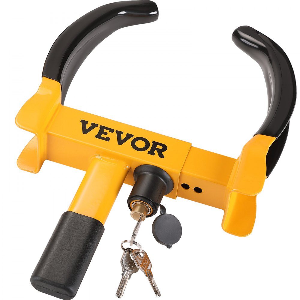 Lot de 2 griffes de stationnement antivol, 9 positions réglables avec 6 clés pour voiture, SUV, véhicule tout-terrain, remorque, griffe de pneu, antivol, pince de roue, blocage de roue, jaune