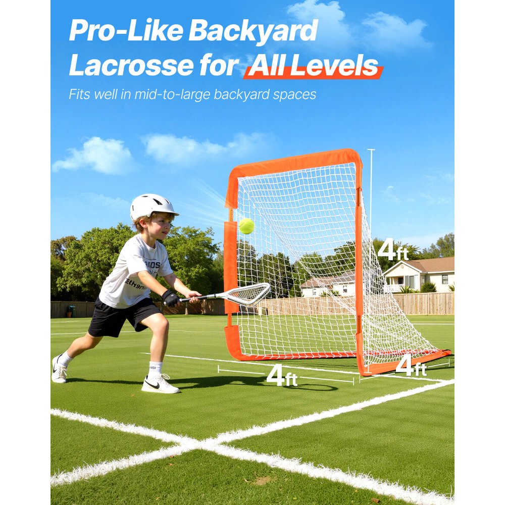 Lacrossedoel, 4' x 4' Lacrossenet voor kleine kinderen, Opvouwbaar draagbaar lacrossedoel met draagtas, Achtertuintrainingsapparatuur met ijzeren frame, Snelle en eenvoudige installatie, Perfect voor de jeugd Lacrossedoel, 4' x 4' Lacrossenet voor kleine kinderen, Opvouwbaar draagbaar lacrossedoel met draagtas, Achtertuintrainingsapparatuur met ijzeren frame, Snelle en eenvoudige installatie, Perfect voor de jeugd