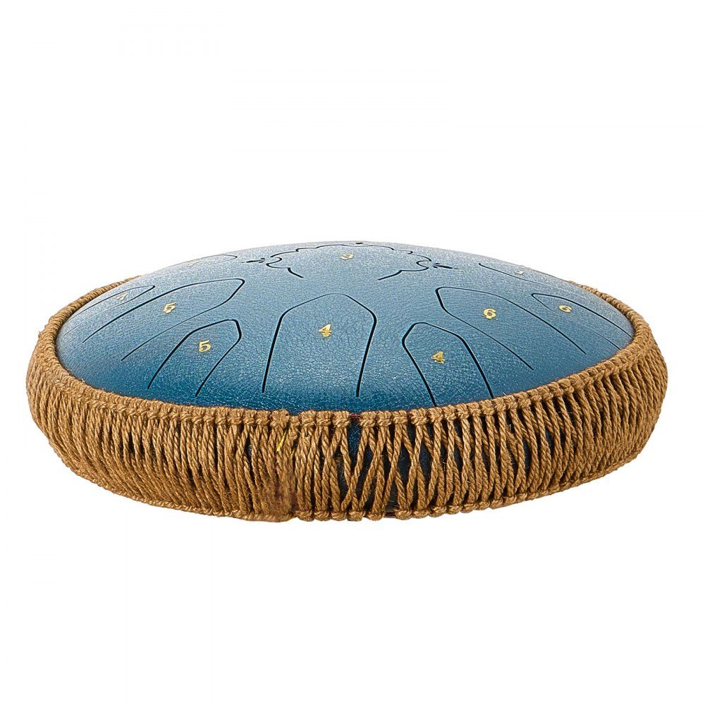 Tongdrum, 13" 15 noten regentrommel, C Major muziekdrums met muziekboek en hamers, stalen tongtrommel voor meditatie, yoga, muzikale training voor beginners, marineblauw