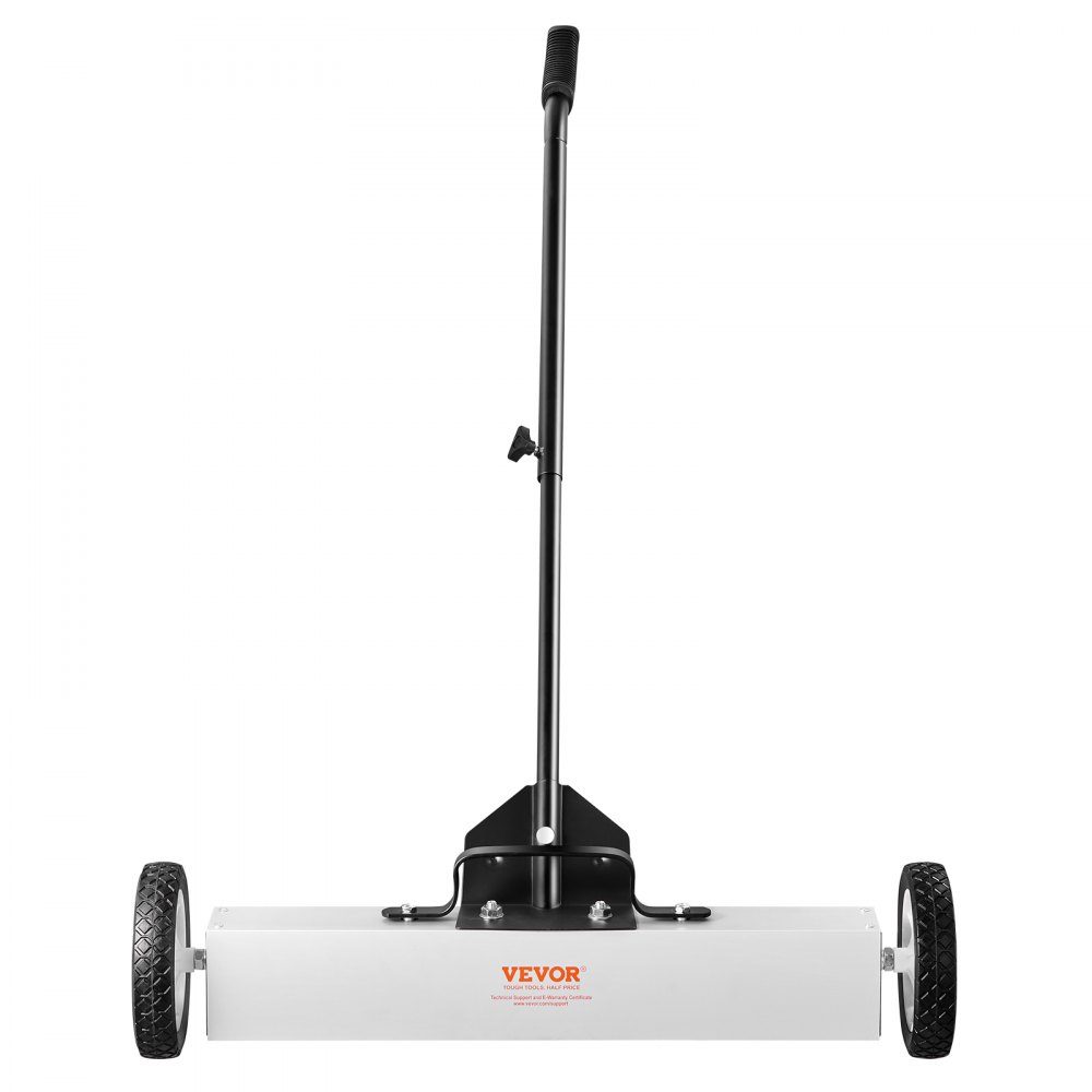 24 Inch Wheeled Magnetic Sweeper, 50 Pound Capacity, with Extendable Magnetic Pickup Tool, Adjustable Handle, Magnetic Pickup Sweeper for Picking Up Nails and Screws, for Workshop, Garage, Yard