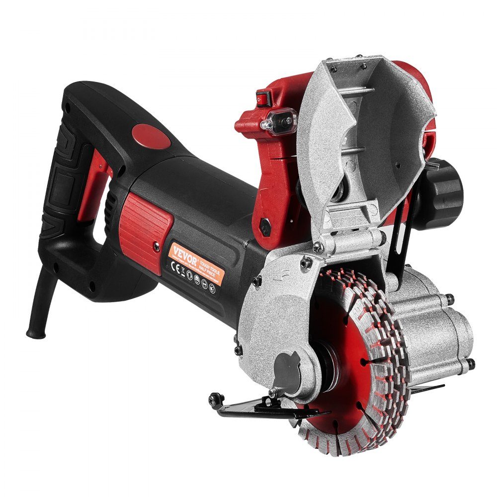 Wall chaser slot cutter 4800W, wall chaser 6500 rpm, wall chaser slot chaser with 34 mm depth, 38 mm width, electric grooving machine 54x20x24 cm with 5 φ125 mm saw blade, ideal for construction sites