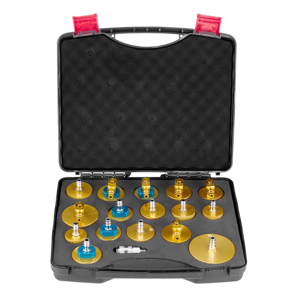 Brake Master Bleeder-Set 17-teiliges Ensemble d'adaptateurs de purge de frein professionnel avec ensemble complet et poignée, adaptateur de purge de frein durable pour le remplissage du liquide de frein