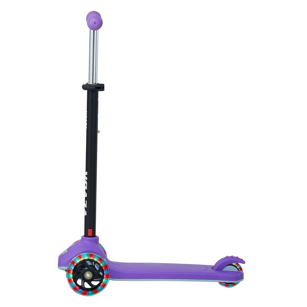 Trottinette (3 roues) à partir de 3 ans, trottinette de ville trottinette enfant avec roues lumineuses & guidon réglable en hauteur & plateau antidérapant & cadre aluminium léger, trottinette jusqu'à 75 kg, violet