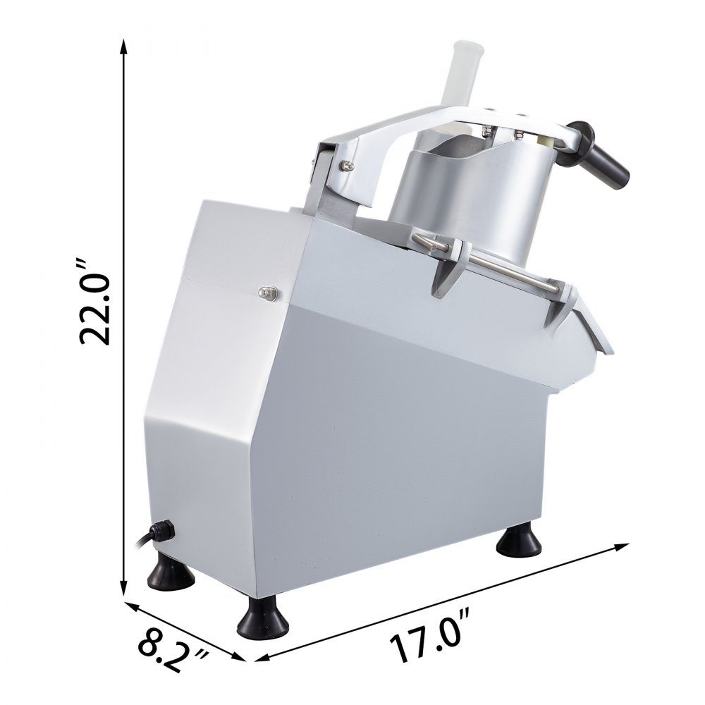 Trancheuse à légumes électrique, trancheuse à légumes commerciale, trancheuse 550 W avec 6 disques de coupe, robot culinaire professionnel en acier inoxydable