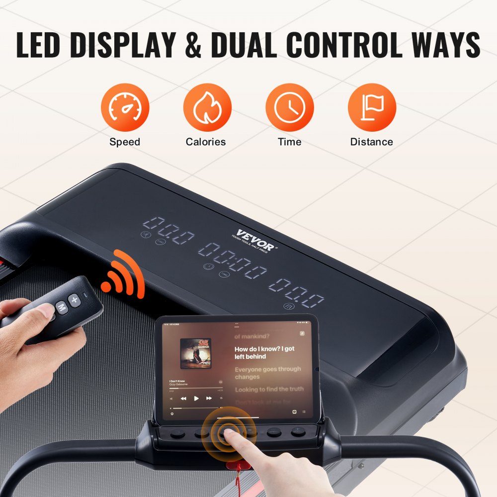 Walking Pad Laufband unter dem Schreibtisch, Laufband für die Arbeit, klappbares Laufband mit 120 kg Tragkraft, tragbares 2 in 1 Pad mit 2,5 PS, Lenkerfernbedienung, LED-Anzeige 1-12 km/h