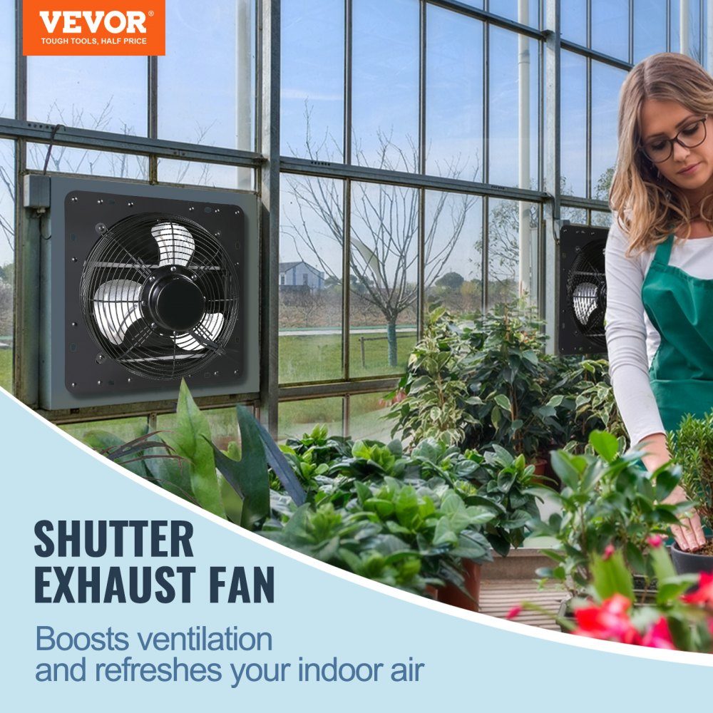 356mm Exhaust Fan Temperature Humidity Controller EC Motor 1024 CFM Wall Mount Variable Speed ​​Control Fan Ventilation and Cooling for Greenhouse Garage