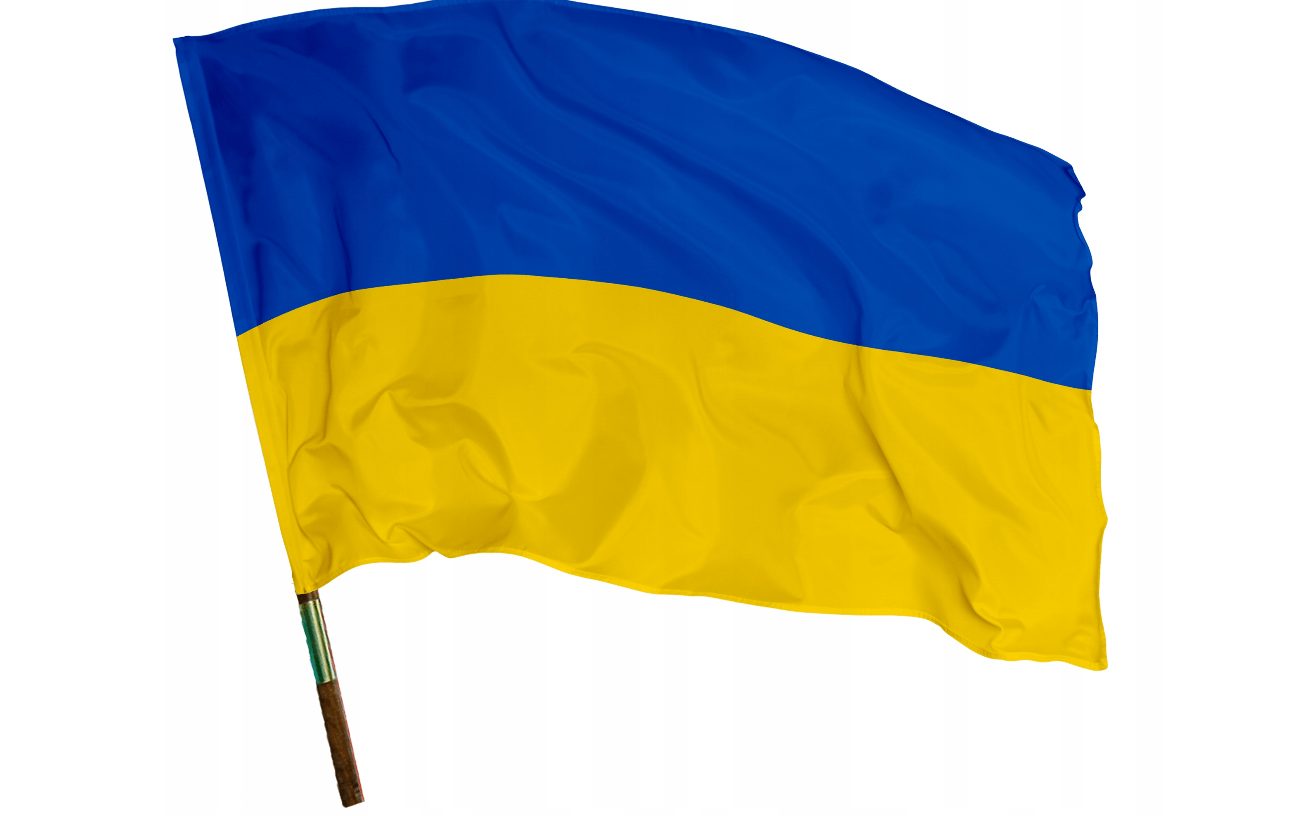 Drapeau Ukraine 112x70 en SET avec mât 1,20m