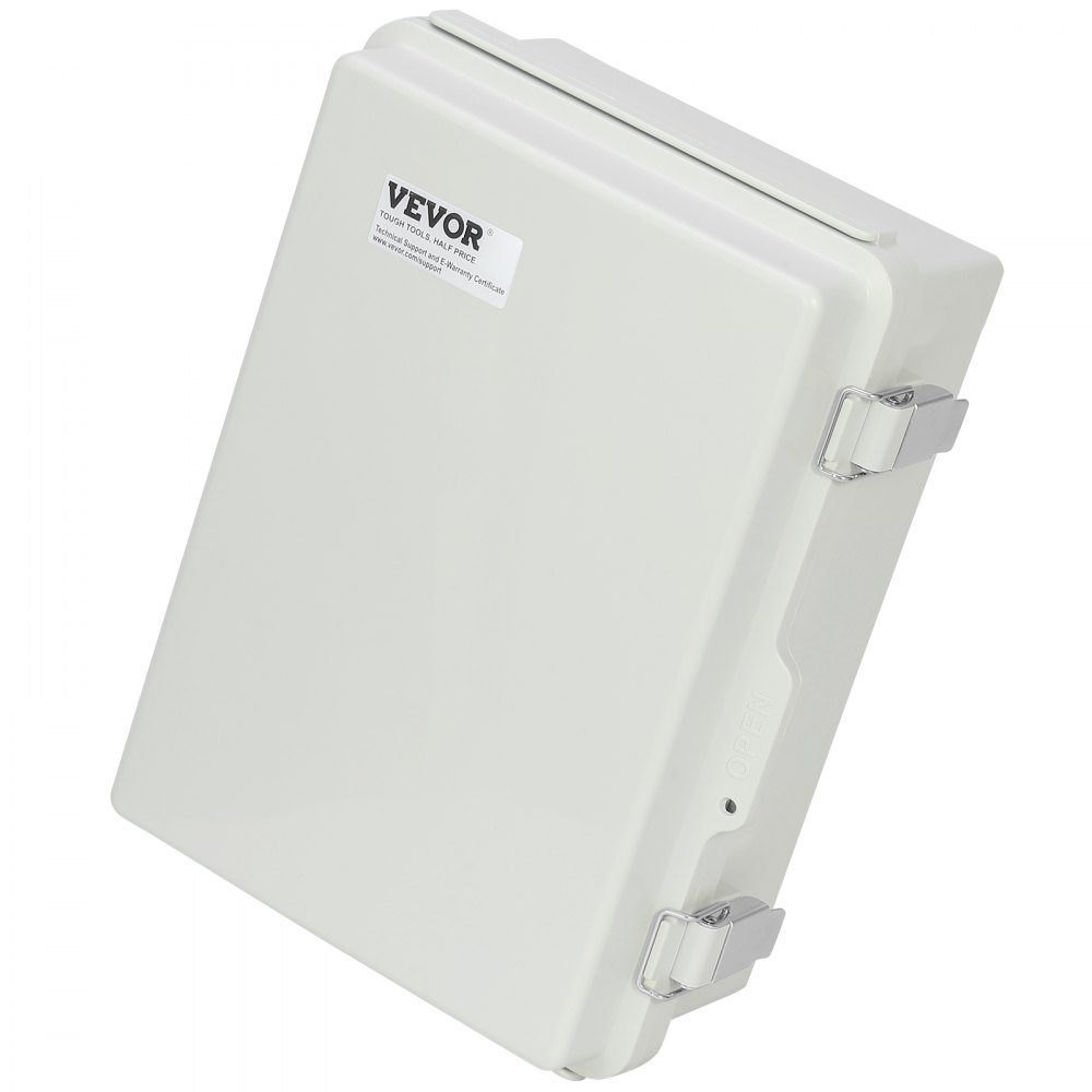 Outdoor Electrical Junction Box 300x200x180mm ABS Plastic Electrical Enclosure with Hinged Lid Stainless Steel Latch IP67 for Outdoor Electrical Projects