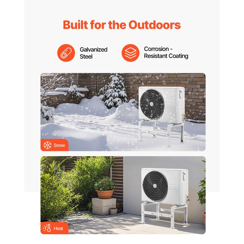 Air Conditioner Floor Stand, Anti-Vibration Mini Split Stand for 9000-60000 BTU Ductless Air Conditioner Heat Pumps, Floor Mount AC Base Bracket with Max 350kg Load Capacity
