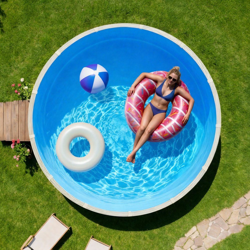 Wkładka wewnętrzna do basenu 3,5 m, wkładka do basenu o wysokości ściany 120 cm, wymienna wkładka z PCV, pokrycie wewnętrzne o grubości 0,8 mm, wkładka do basenu UniBead, wymienna wkładka, odpowiednia do basenów naziemnych, niebieska