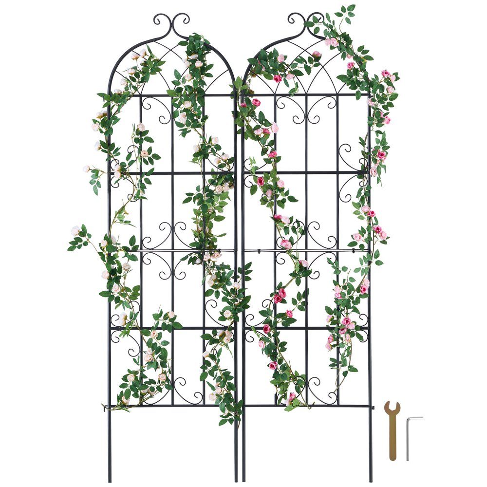 Rankgitter für Kletterpflanzen, 51x180 cm, Rankhilfe, 2er-Set, rostfreies Metallspalier für Gartenblumen, Rankgitter für Rosen, Gurkenstütze, dekoratives Clematis-Rankgitter für Innenhöfe und Rasenflächen