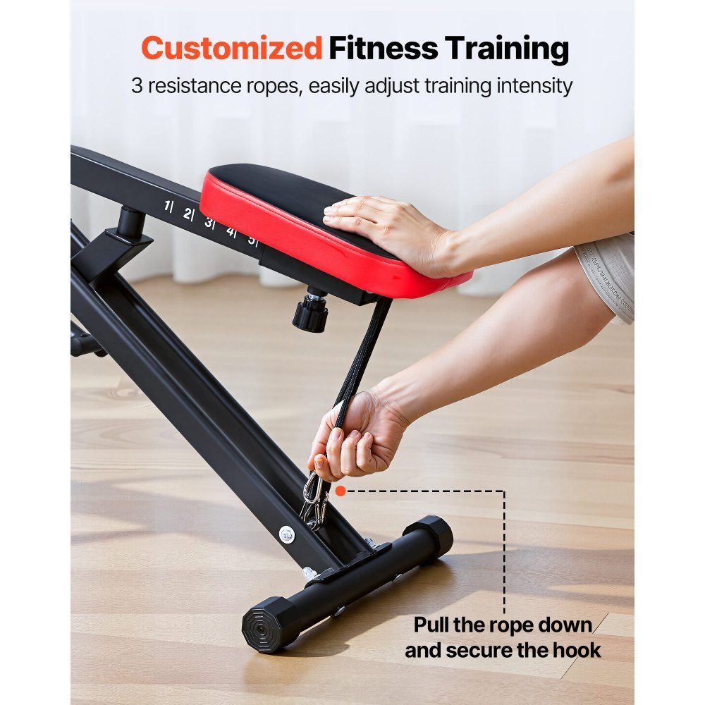 Squat Machine for Deep Squats, Folding Exerciser, Glute Trainer with 5 Level Adjustable Seat, Home Exercise Machine for Buttocks and Legs, Glute Machine Black