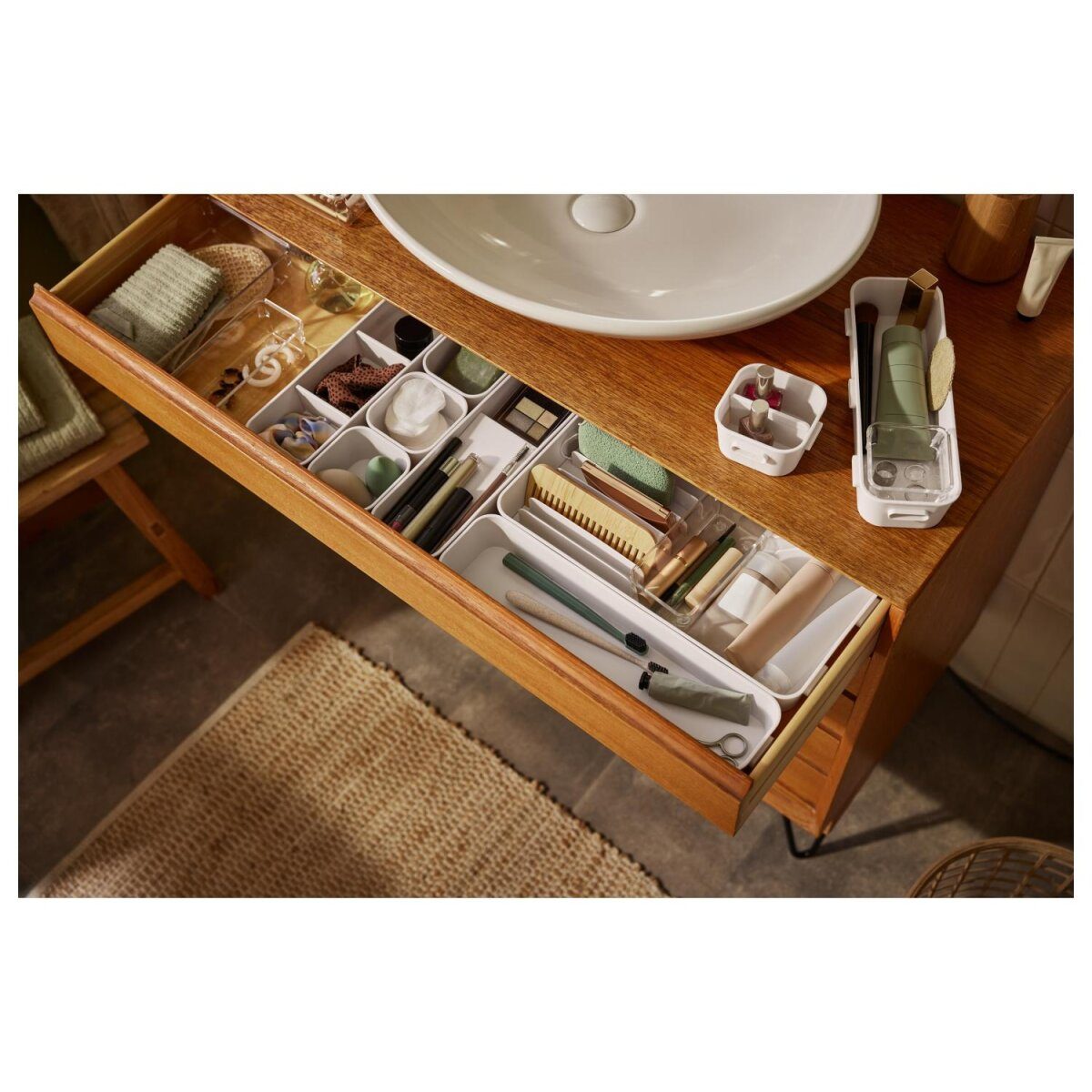 LIVARNO HOME Make-up-Organizer-Set, einzeln steckbar (13-teilig transparent)