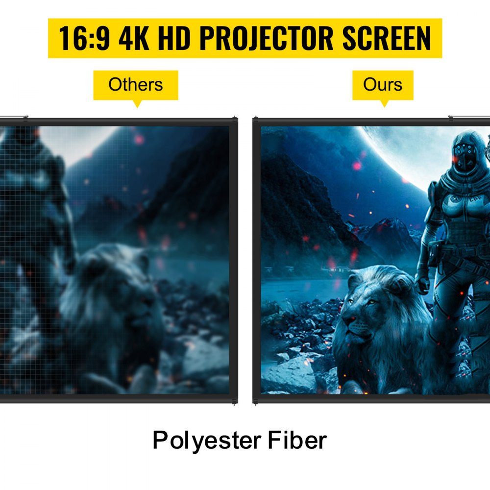 16:9 Projector Screen Tripod 4K HD Roll Screen 160 Degree Viewing Angle Projection Screen 94" x 54" Presentation Wall 110" Diagonal Tripod Screen for Home Theater Meeting Room Weddings