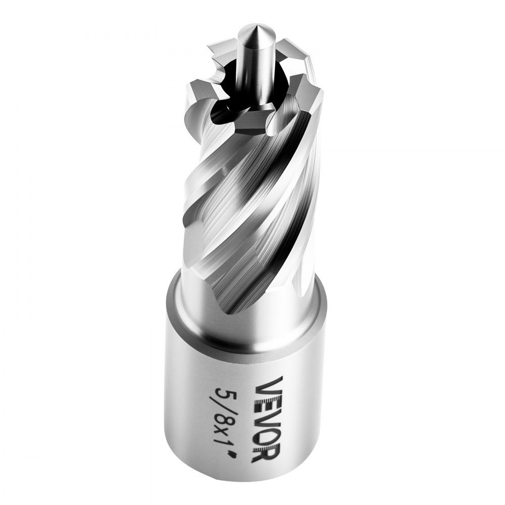 Carottier HSS Arbre Weldon 5 pièces. Diamètre de coupe 12,7/15,87/25,4 mm, 3 forets avec 2 broches de centrage, profondeur de coupe 25,4 mm, 3 boîtes en plastique, idéal pour les forets magnétiques en acier et aluminium
