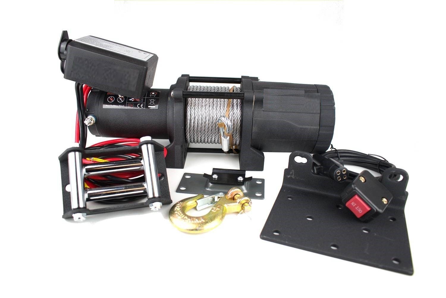 Elektrische Seilwinde XXXL Starter Kit 12V SUV Offroad Abschleppwagen Forstwirtschaft