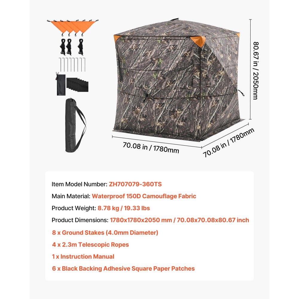 Tente de chasse, cachette de chasse pour 4 à 5 personnes, panneaux de fond transparents avec sac de transport, tente de camouflage robuste avec porte et fenêtre à fermeture éclair silencieuse, abri de chasse pour moutons, cerfs et lapins Tente de chasse, cachette de chasse pour 4 à 5 personnes, panneaux de fond transparents avec sac de transport, tente de camouflage robuste avec porte et fenêtre à fermeture éclair silencieuse, abri de chasse pour moutons, cerfs et lapins