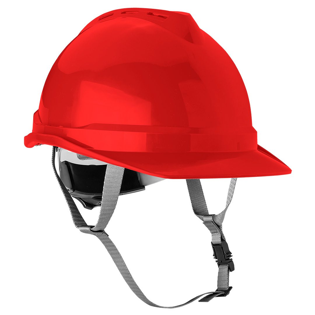 Industrial helmet with chin strap