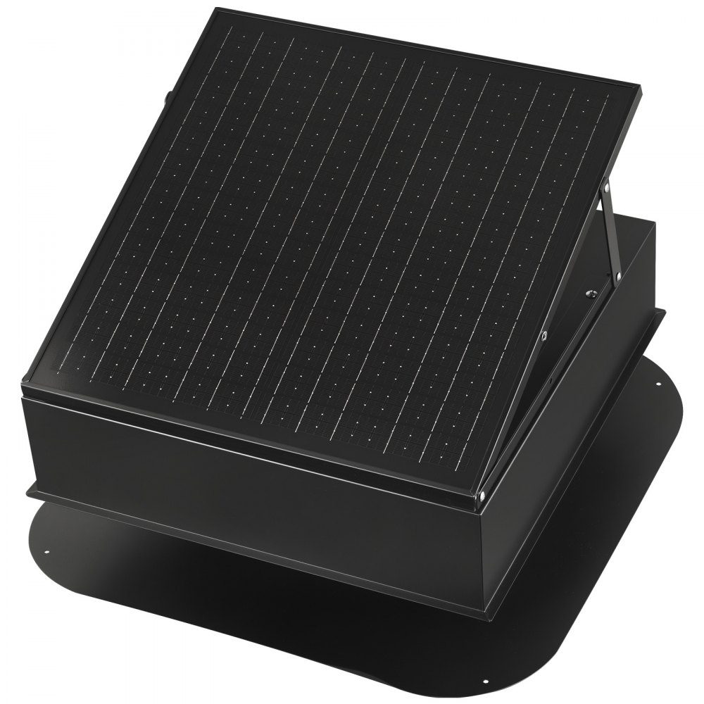 Ventilateur à énergie solaire, ventilateur de toit solaire intelligent 35 W avec thermostat, débit d'air 67960L/min, moteur CC sans balais intégré pour le refroidissement et la déshumidification – Réf. HT-23040
