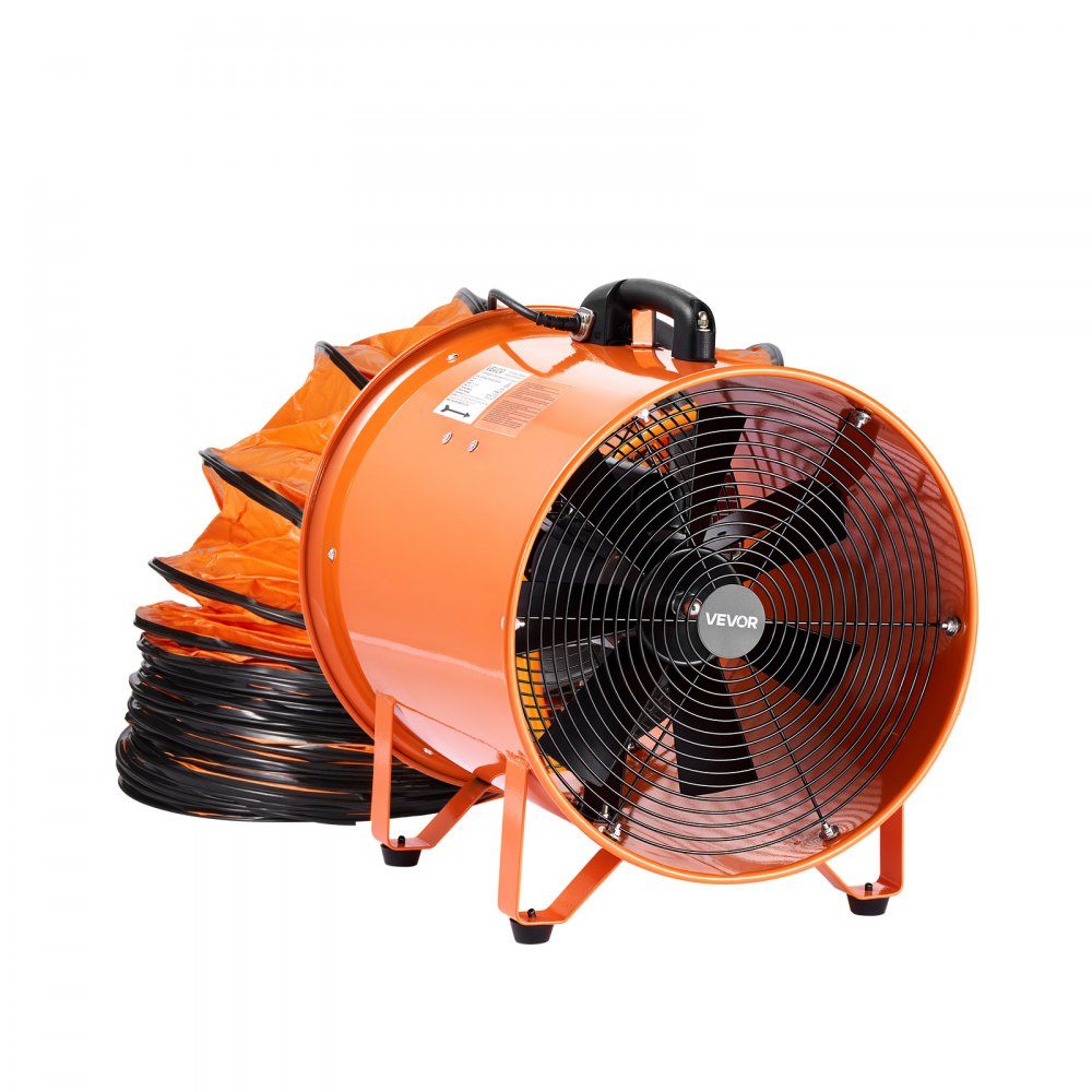 Bauventilator 592 W AC-Motor Bauventilator 2850 U/min Bauventilator Gebläse 5175 CFM (8792 m3/h) Axialventilator 5 m Schlauch Axialventilator 79 dB Geräuschpegel Industrieventilator IP44