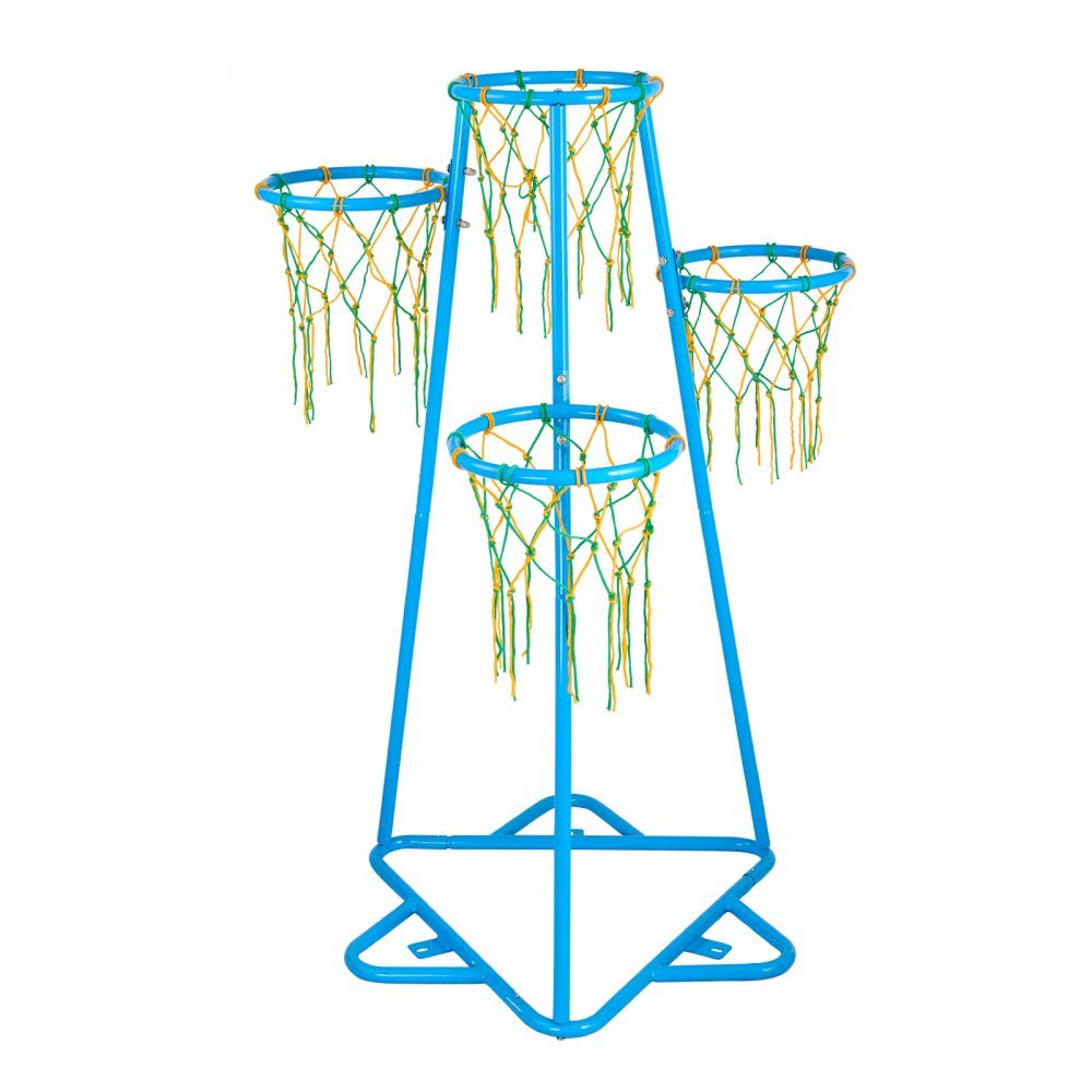 Basketballkorb für Kinder, 4 Korb-Basketballkörbe für Kinder, tragbarer Basketballständer mit verstellbarer Höhe und 3 Bällen, Basketball-Spielzeugset für Kinder jeden Alters, Jungen und Mädchen