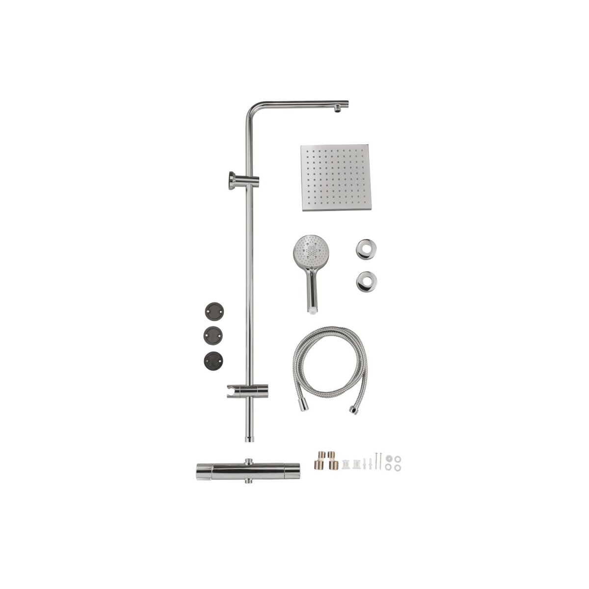 Ensemble de douche de tête LIVARNO®, avec thermostat et pomme de douche à effet pluie Ensemble de douche de tête LIVARNO®, avec thermostat et pomme de douche à effet pluie