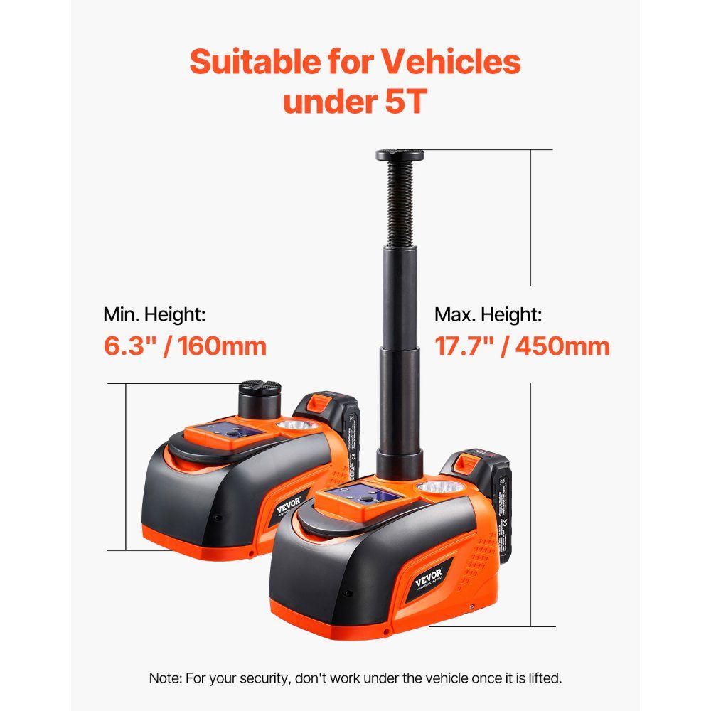 Cric de voiture électrique Cric à ciseaux portable réglable avec haute capacité (5T), remplacement du démonte-pneu avec clé à chocs, lumière LED et télécommande, pour camion berline SUV