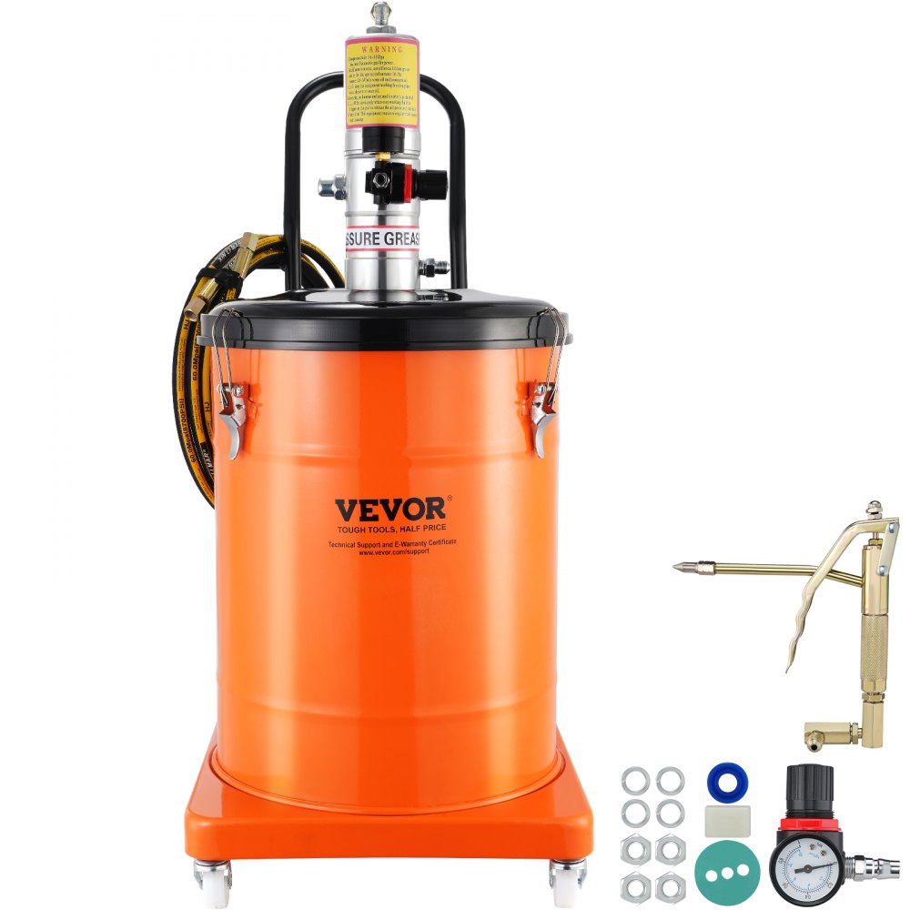 Grease Pump 40L Air Powered Grease Pump 0.6-0.8MPa Die-Cast Aluminum Pump -20-100℃ Operating Temperature, Pneumatic Grease Pump NPT Port Grease Pump Suitable for 0-3# Grease