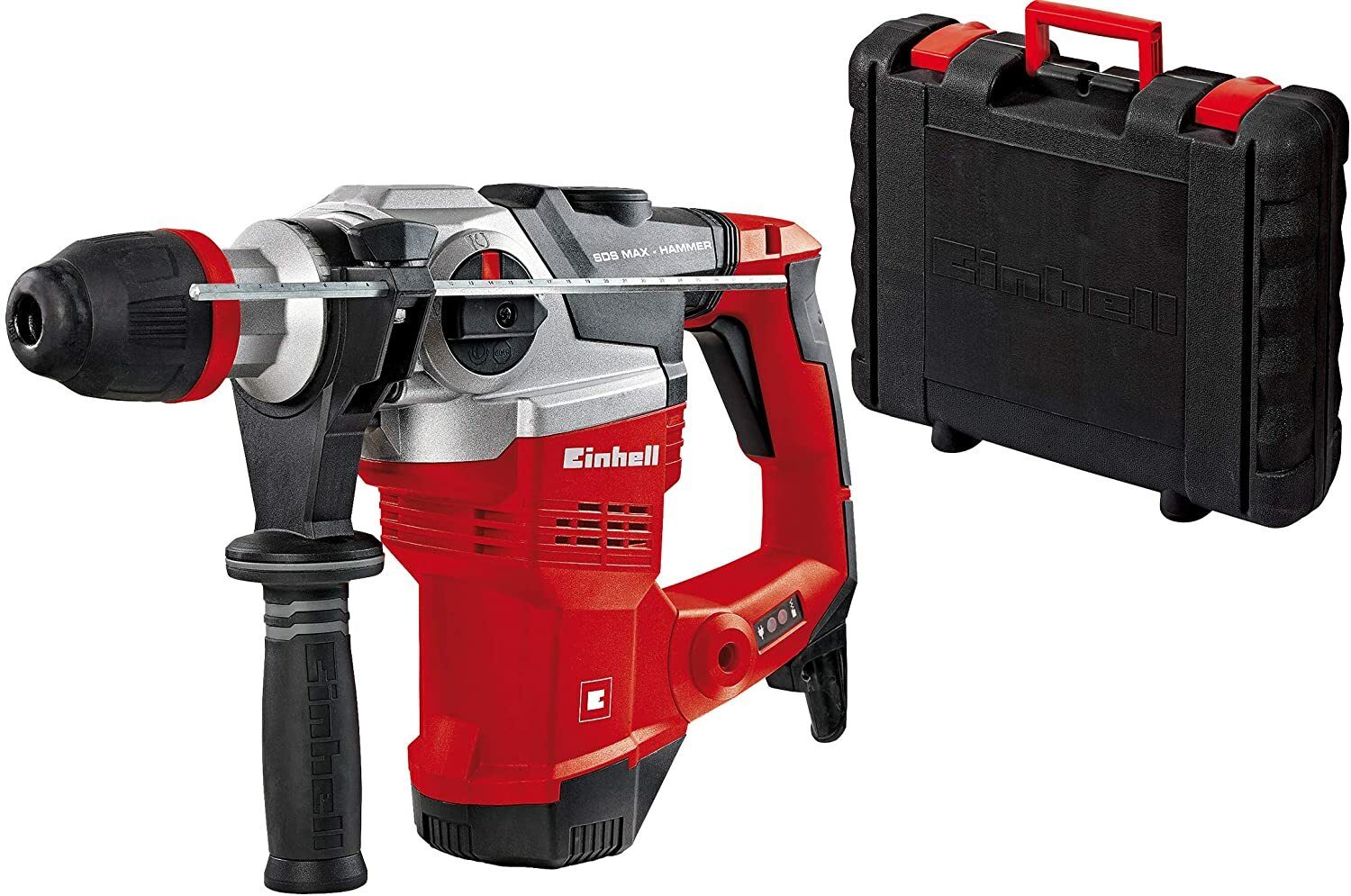 Einhell TE-RH 38 E hammer drill (1050 W, 9 J, drilling capacity Ø 38 mm, SDS-Max holder, metal depth stop, vibration damping with pressure display, case)