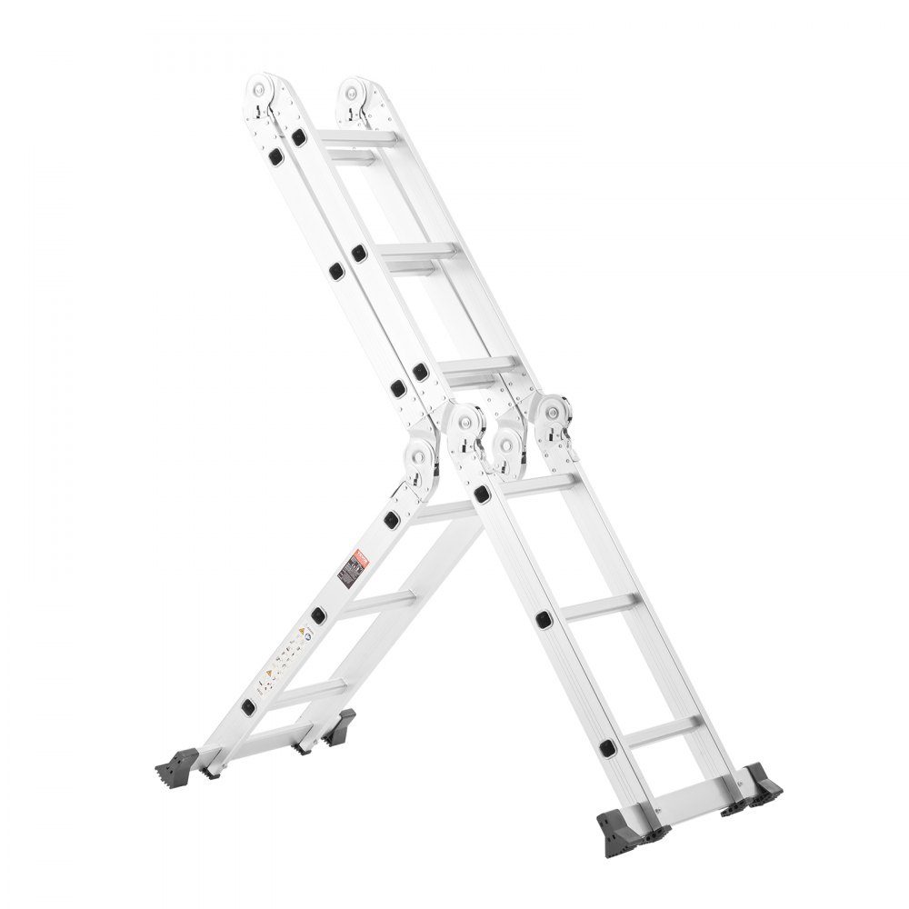 Multi-purpose ladder, 7-in-1 multi-function ladder, A-frame, 3-stage adjustable telescopic ladder, 3.5 m high extension ladder, ladder frame, 150 kg load capacity for household and outdoor work