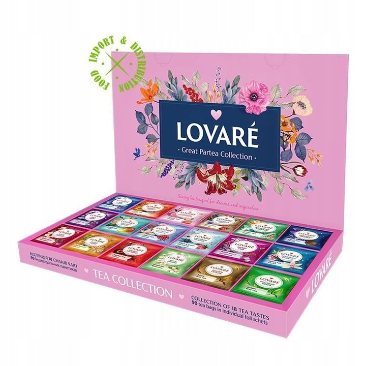 Lovare Tea Great Partea Set 18 Flavors 90 Bags