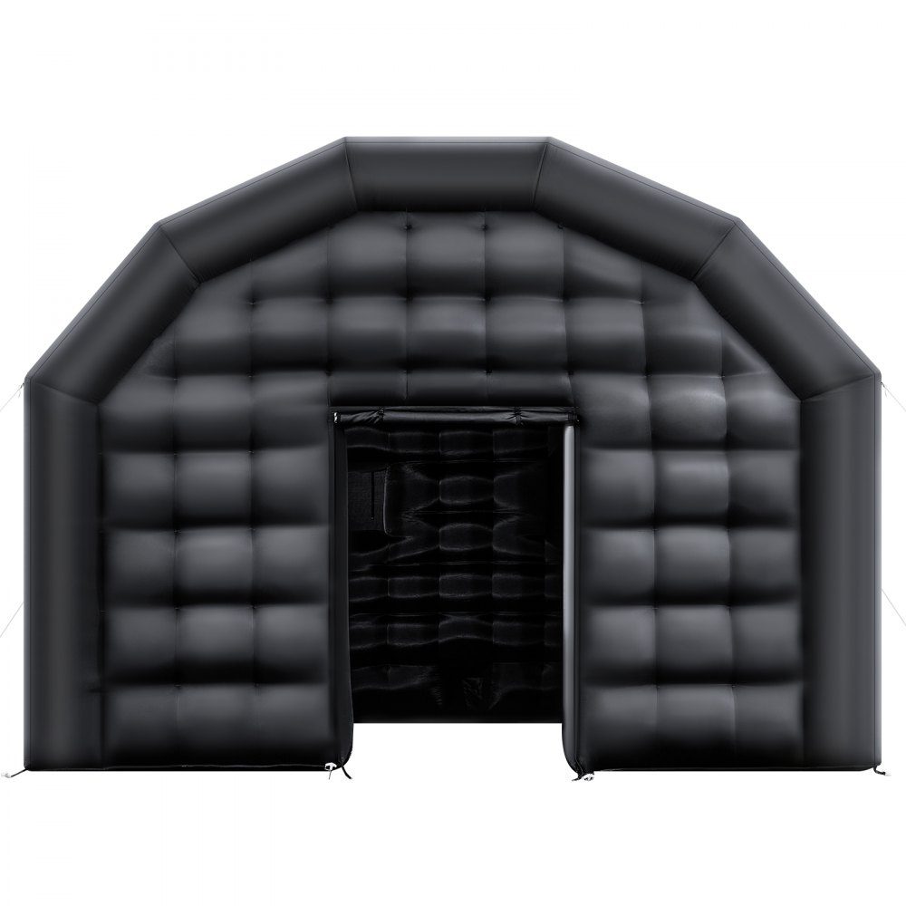 Inflatable Party Tent 5.4x5x4.25m Cube Tent for Disco Night Club Gazebo Wedding Tent with 680-W- Blower Sandbag 2 Windows for Events Birthday Wedding Black