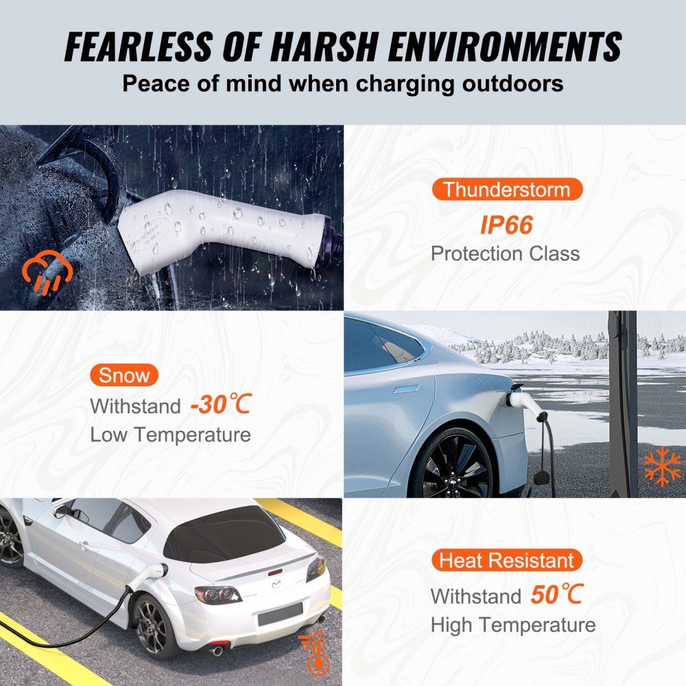 Type2 Electric Car Charging Cable/Hybrid EV Charging Cable E-Car Charging Cable Wallbox 22kW TPU Charging Cable 7m Cable Length 3 Phase AC 380V Type2 to Type2 Water/Dustproof Compatible with all Type 2 models