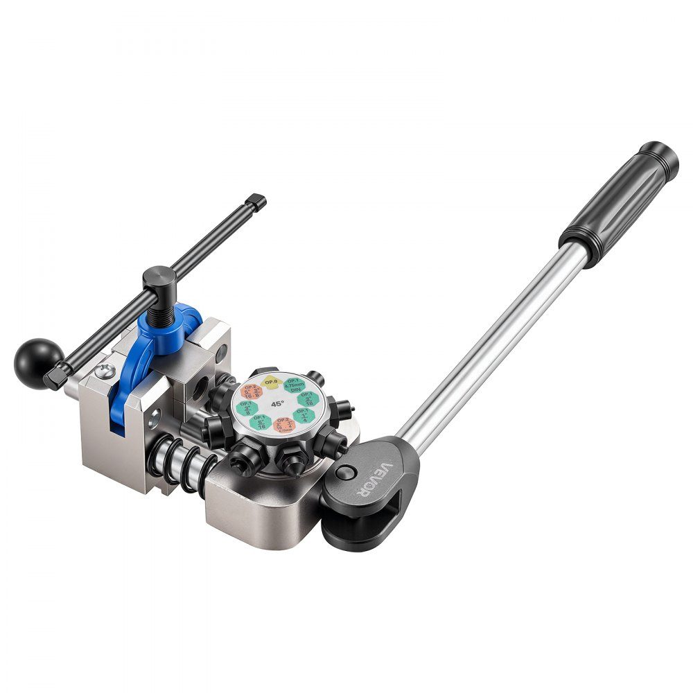 9-delige remleiding affakkelgereedschapset, 45° affakkelgereedschap voor bel- en dubbel affakkelen, pijpexpander met 4 sets matrijzen voor 4,76-9,52 mm OD, remleidingreparatieset voor voertuigen