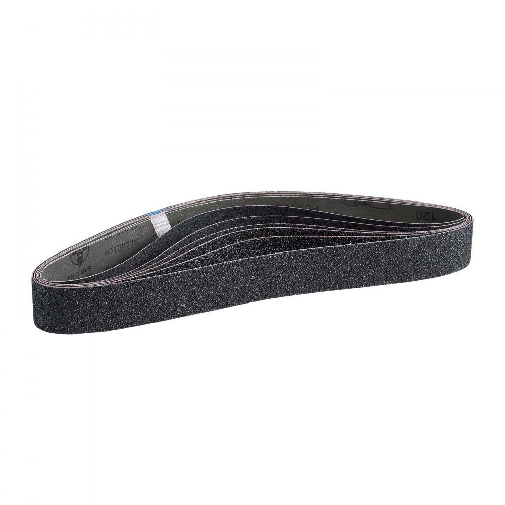 Sanding belts, 50x1066mm, 6 pieces (grit 36/40/60/80/100/120), made of silicon carbide, belt sandpaper belt sander, for metalworking, composite materials & plastic finishing